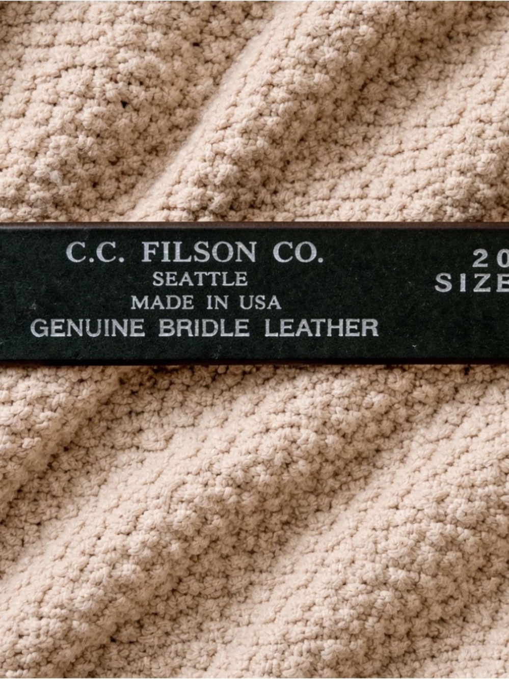 Filson Black Leather Belt with Silver Buckle - Picture 5 of 6